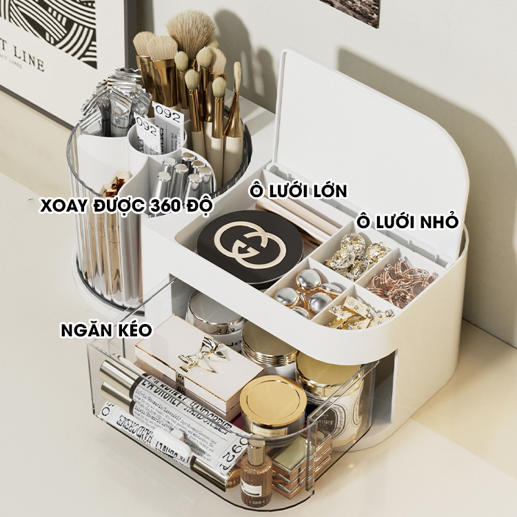 Hộp đựng trang sức, mỹ phẩm, dụng cụ trang điểm, phụ kiện makeup JX2410