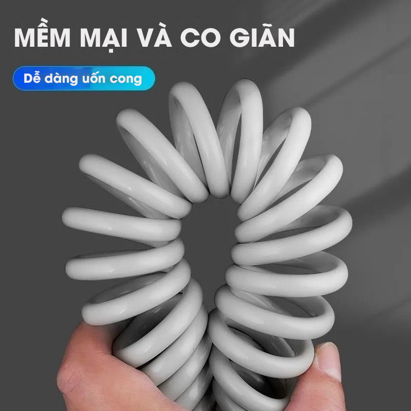 Ống nước lò xo co giãn cho vòi xịt vệ sinh, vòi xịt toilet nhà tắm nhựa PU, sử dụng được nóng lạnh