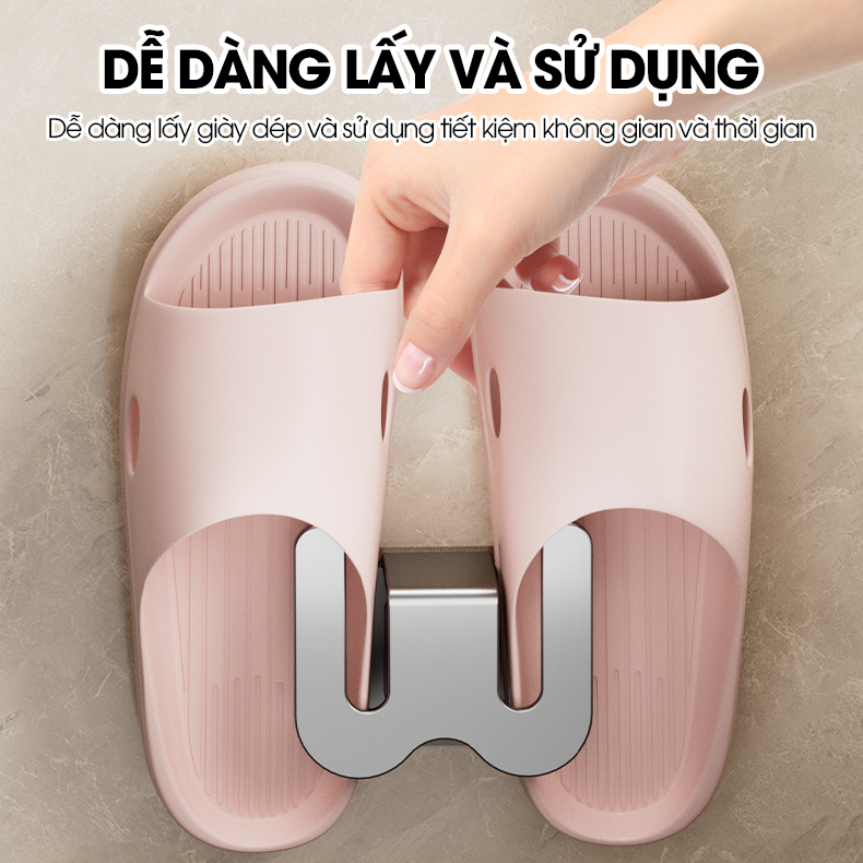 Giá để giày dép dán tường, móc treo giày dép trong nhà tắm RX13 Nhôm anod không rỉ