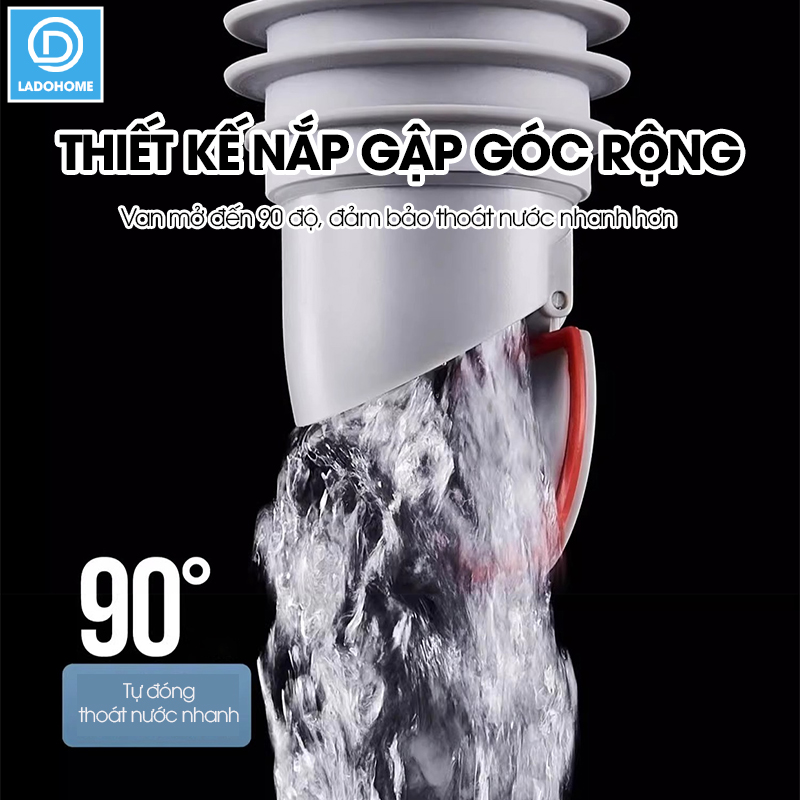 Thiết bị bịt kín ống thoát nước ngăn mùi SS15 cho nhà bếp, nhà vệ sinh, chống chảy ngược, chống con trùng, chống mùi