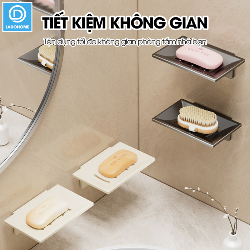 Khay đựng xà bông cục dán tường LD-1937 , khay đựng xà phòng có lỗ thoát nước thép carbon chống gỉ