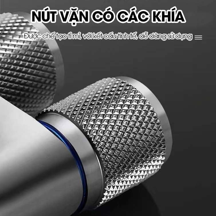 Van chia nước đầu nguồn 2 đầu ra có khóa độc lập LD-9105, inox 304 mạ điện cao cấp bóng đẹp không rỉ