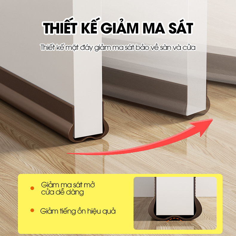 Thanh chèn chân cửa ngăn gió bụi côn trùng nhựa PVC D1949, dùng được cho cửa mở quay có độ dày 3-5cm, khe hở không quá 2cm