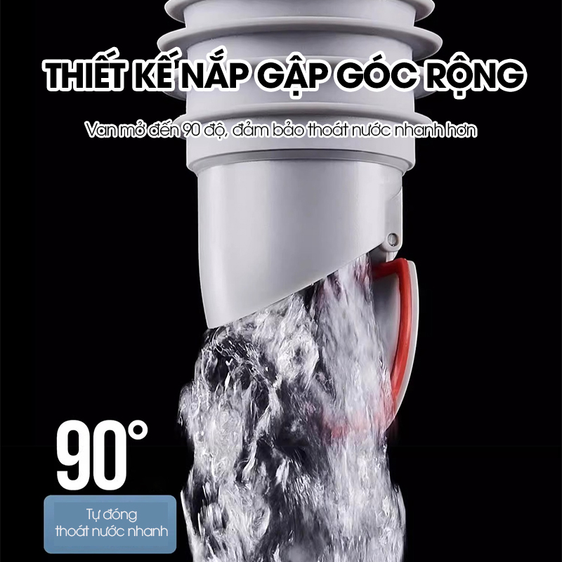 Thiết bị bịt kín ống thoát nước ngăn mùi SS15 cho nhà bếp, nhà vệ sinh, chống chảy ngược, chống con trùng, chống mùi
