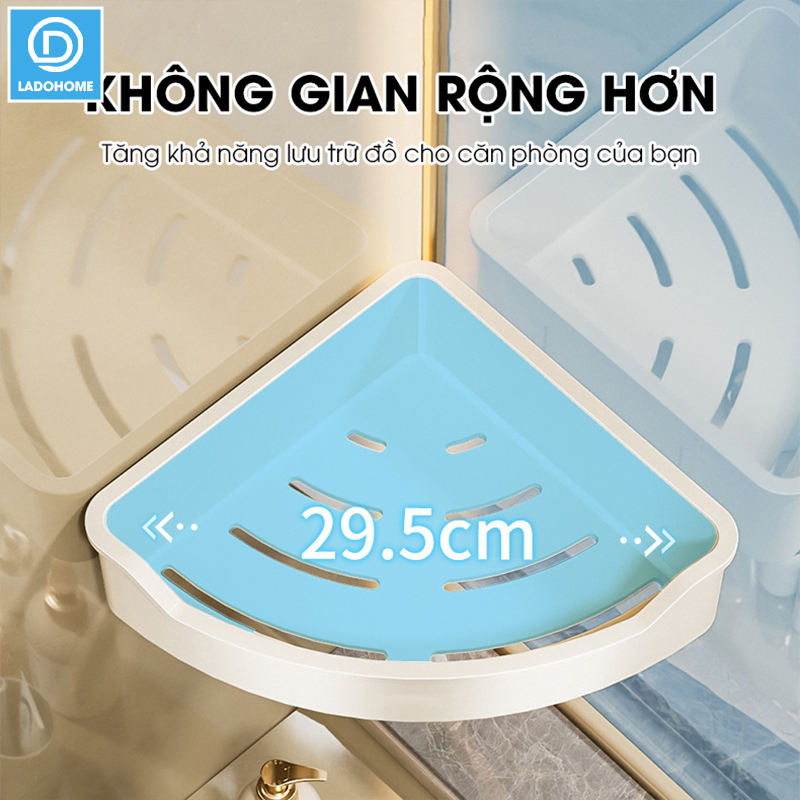 Kệ góc tường treo nhà tắm nhà bêp LD-6101, nhựa ABS siêu cứng cáp và bền bỉ