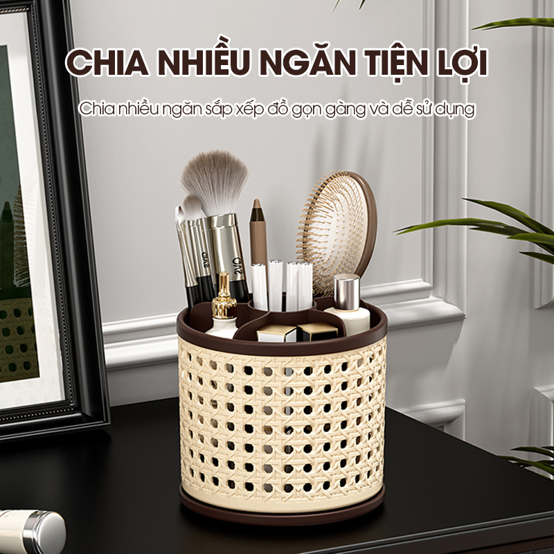 Hộp đựng bút, ống đựng cọ trang điểm chia ngăn JLG25054