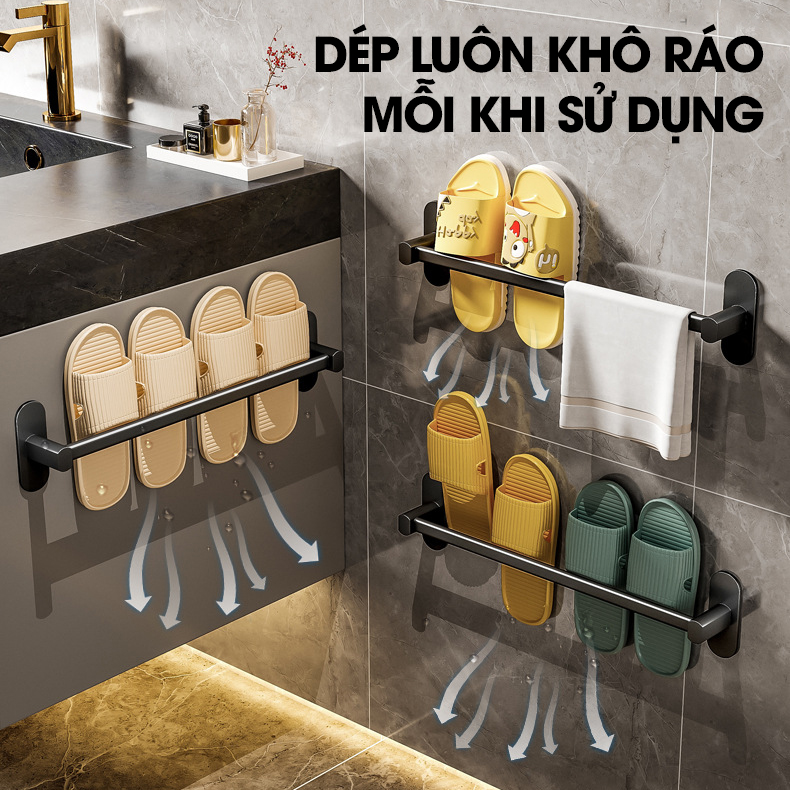 Giá để giày giá treo giày lên tường tiết kiệm không gian phòng tắm SQ-5266 Nhôm Anod không rỉ