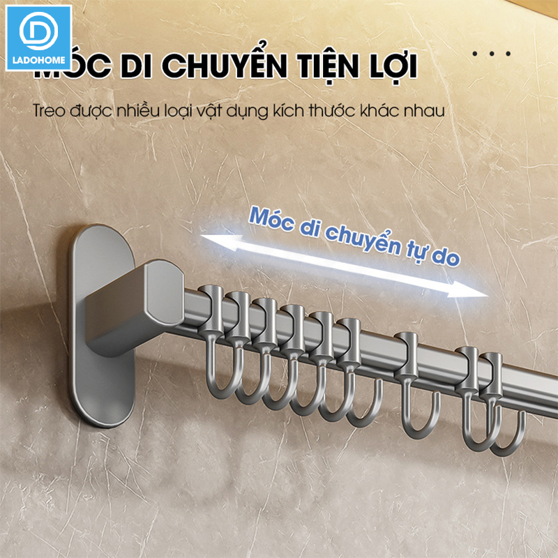 Móc treo nhà bếp đa năng có rảnh để dao và gác nắp nồi Nhôm Anod không rỉ RX08