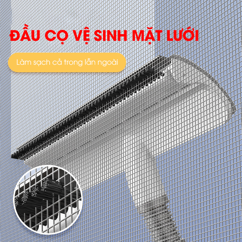 Cây lâu kính C10, lau cửa sổ kính kết hợp gạt nước và chà bùi bẩn + Tặng kèm 2 miếng lau thay thế