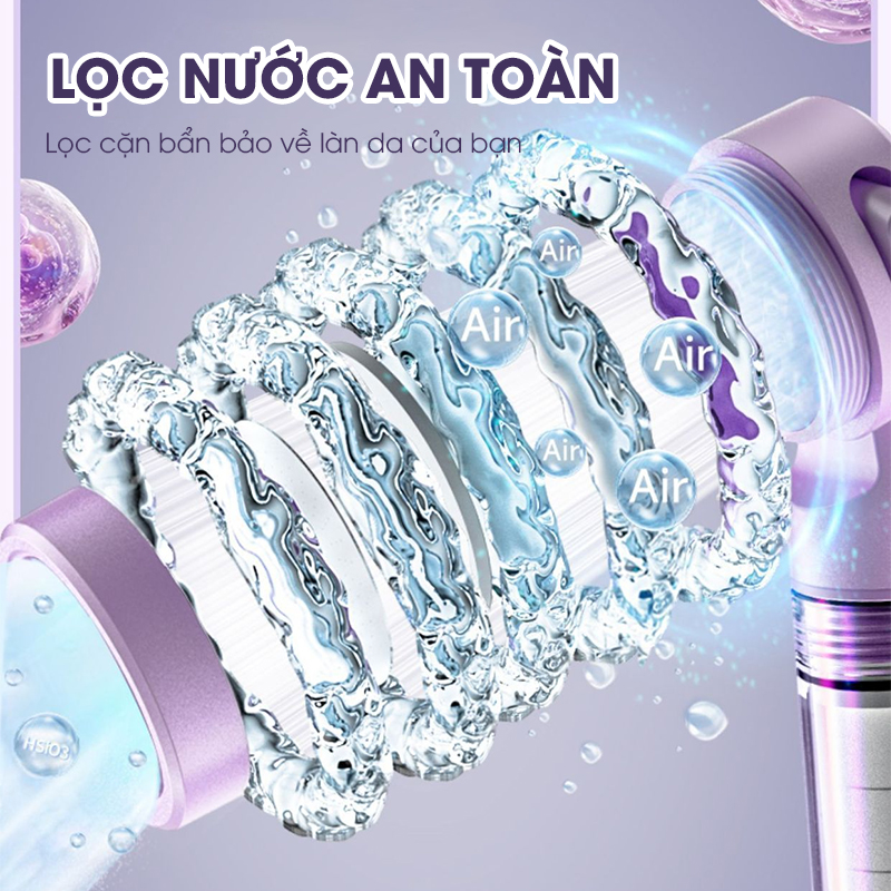 Vòi tắm hoa sen di động, vòi sen du lịch, vòi sen cầm tay có lõi lọc kèm túi đựng tiện lợi LD-9015