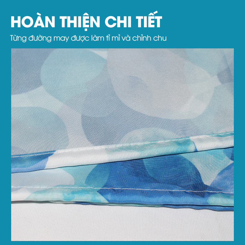 Rèm nhà tắm Poliester hoạt tiết Cánh Hoa Xanh, chất liệu cao cấp không thấm nước, rèm lắp cho gia đình, khách sạn