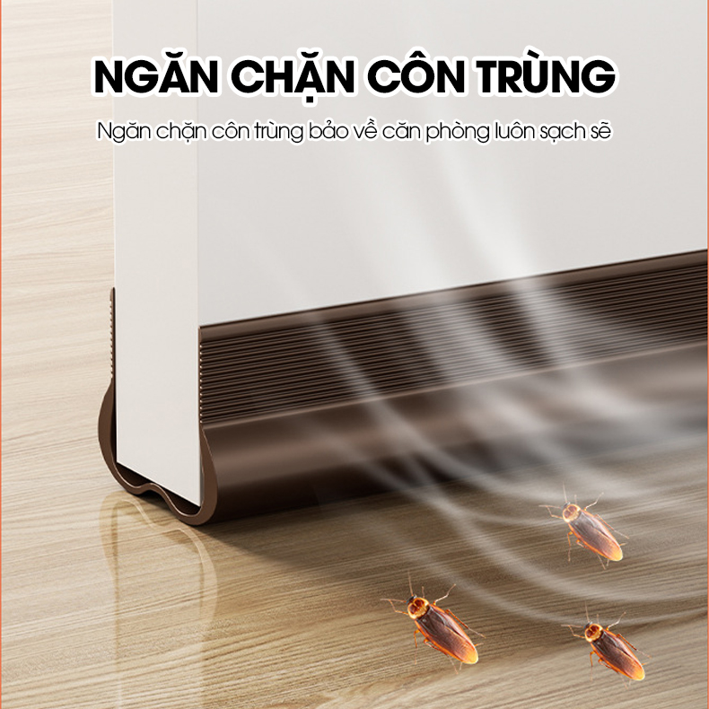 Thanh chèn chân cửa ngăn gió bụi côn trùng nhựa PVC D1949, dùng được cho cửa mở quay có độ dày 3-5cm, khe hở không quá 2cm