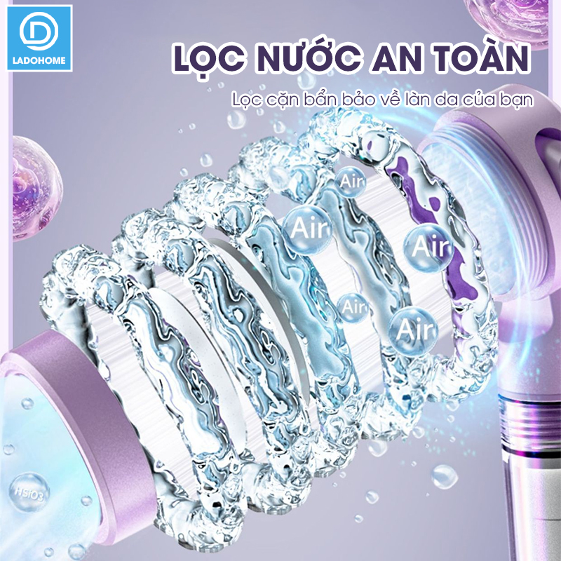 Vòi tắm hoa sen di động, vòi sen du lịch, vòi sen cầm tay có lõi lọc kèm túi đựng tiện lợi LD-9015