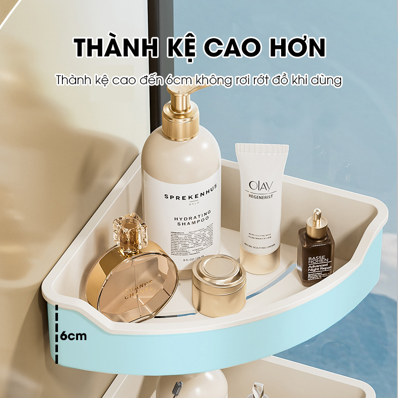 Kệ góc tường treo nhà tắm nhà bêp LD-6101, nhựa ABS siêu cứng cáp và bền bỉ