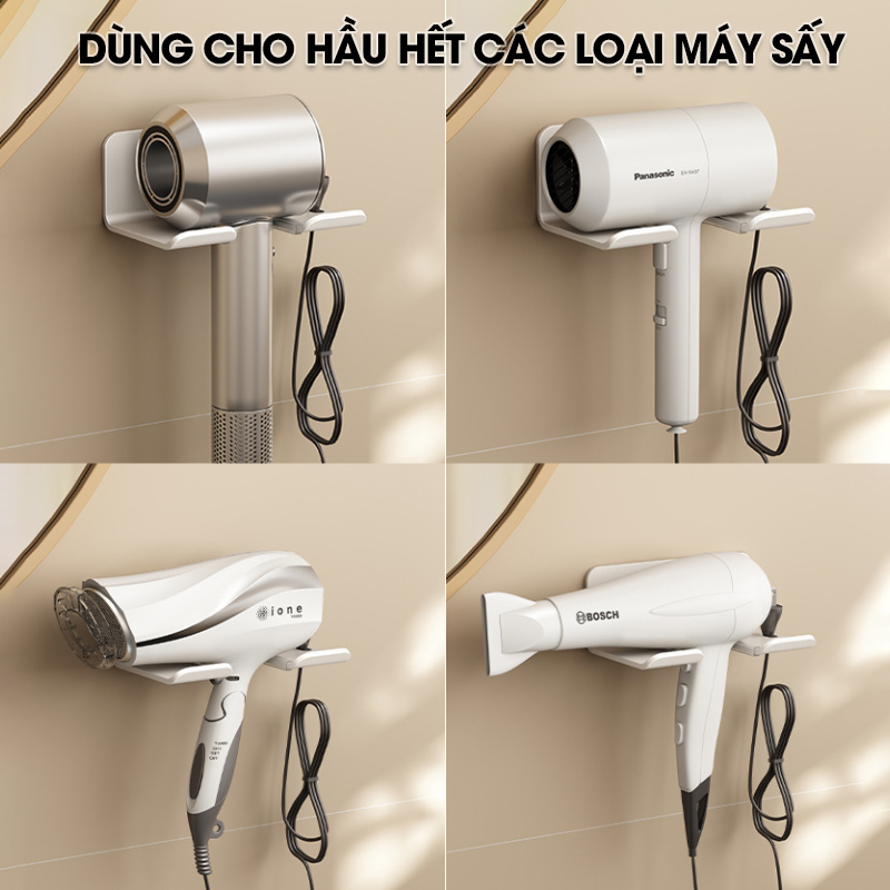 Giá treo máy xáy tóc dán tường LH-7701 nhôm anod không rỉ