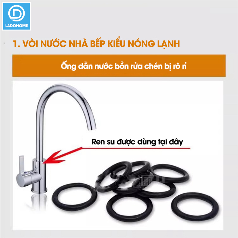 Bộ dụng cụ sửa chữa và thay thế ron gioăng cho vòi nước nhà bếp nhà tắm, thiết bị vệ sinh