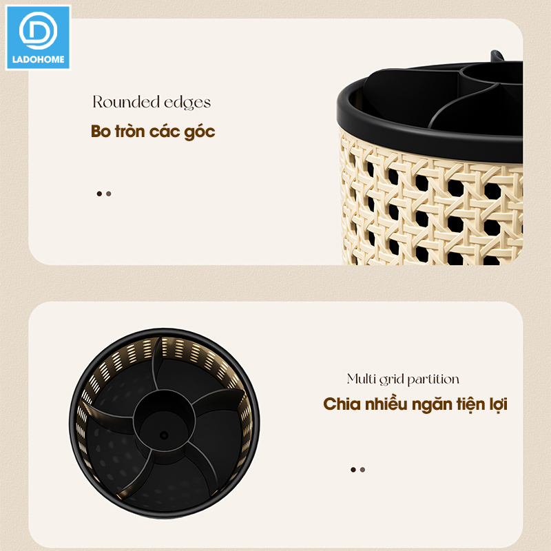 Hộp đựng bút, ống đựng cọ trang điểm chia ngăn JLG25054