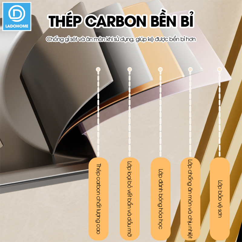 Khay đựng xà bông cục dán tường LD-1937 , khay đựng xà phòng có lỗ thoát nước thép carbon chống gỉ