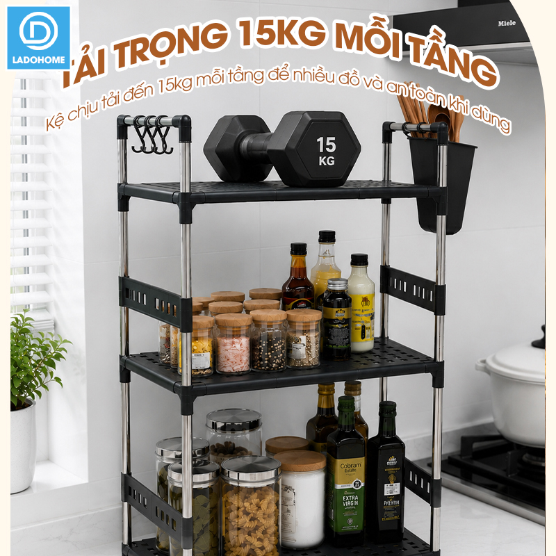 Kệ để gia vị nhà bếp khung inox chịu lực LD-3640