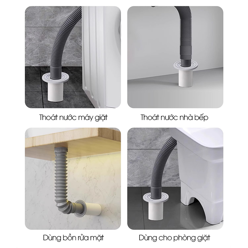 Thiết bị bịt kín ống thoát nước ngăn mùi SS15 cho nhà bếp, nhà vệ sinh, chống chảy ngược, chống con trùng, chống mùi