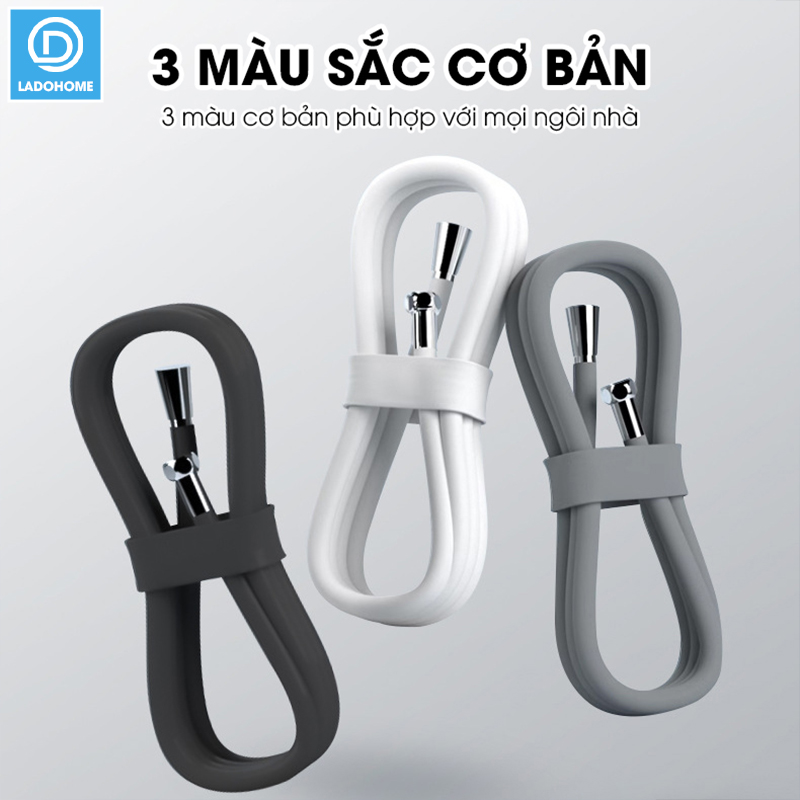 Ống nước vòi sen 1.5m TPR Silicon dẻo dai siêu bền chống cháy sử dụng được nóng lạnh, đầu nối bằng đồng chống mòn