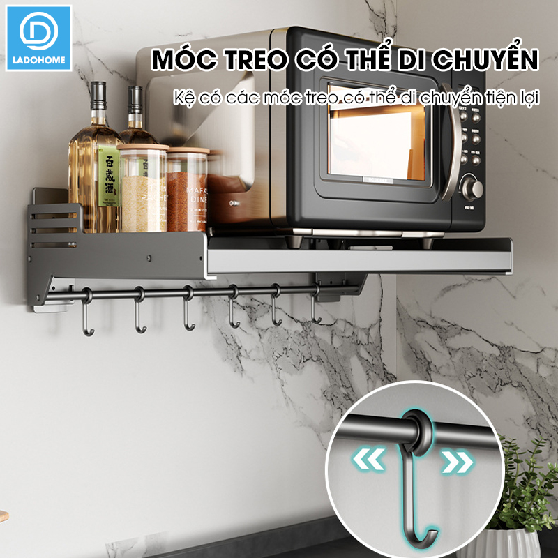 Kệ lò vi sóng, kệ gia vị kệ nhà bếp treo tường SQ-6188 thép carbon không rỉ