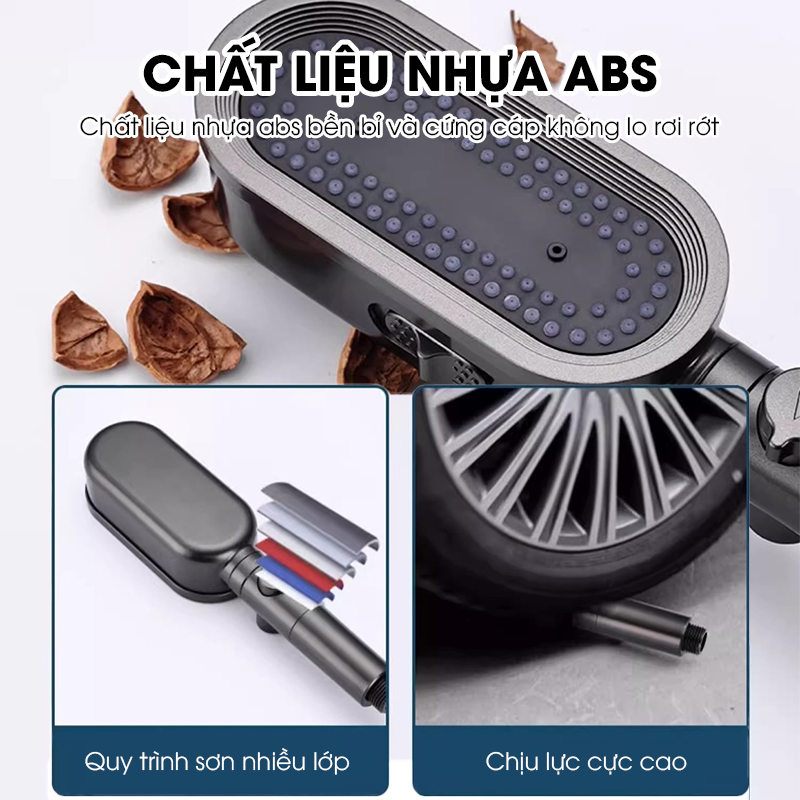 Vòi sen tăng áp 3 chế độ có đầu xả lớn có lõi lọc LH-9007 + kèm giá treo, ống nước TPR silicon siêu bền nóng lạnh