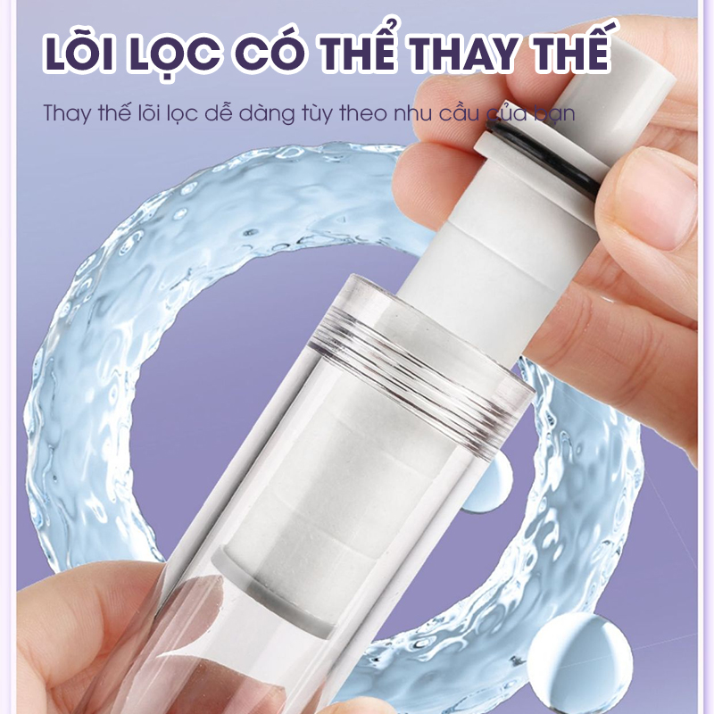 Vòi tắm hoa sen di động, vòi sen du lịch, vòi sen cầm tay có lõi lọc kèm túi đựng tiện lợi LD-9015