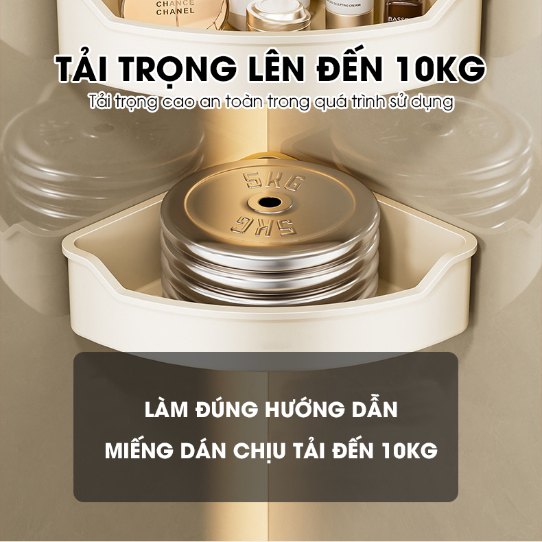 Kệ góc tường treo nhà tắm nhà bêp LD-6101, nhựa ABS siêu cứng cáp và bền bỉ