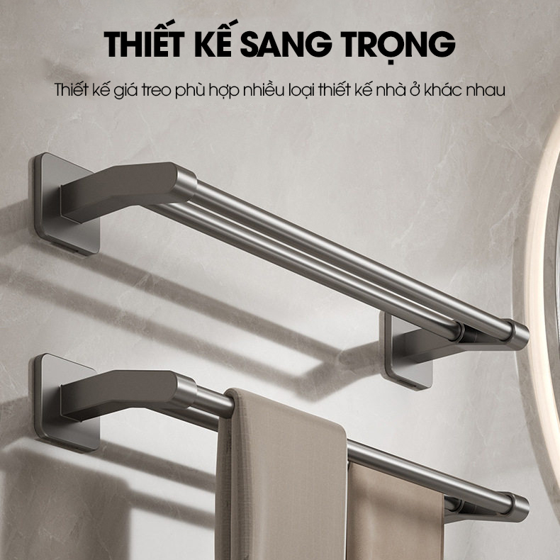 Giá treo khăn nhà tắm LD-5280 hợp kim nhôm không rỉ