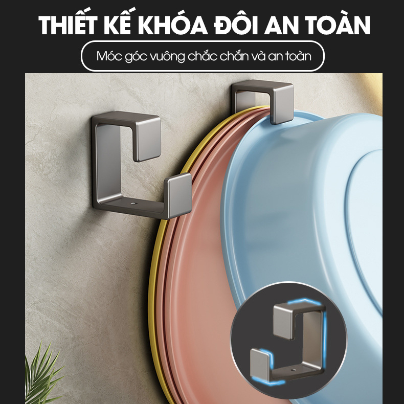 Móc treo thau nhựa, móc treo chậu rửa chén chậu giặt đồ RX12 thép carbon không rỉ
