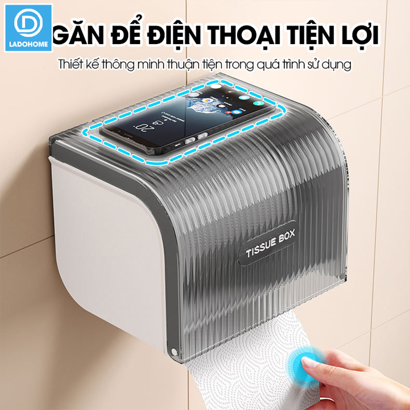 Hộp đựng giấy vệ sinh toilet W8286 nhựa ABS chống ố màu, có trục xoay dễ sử dụng