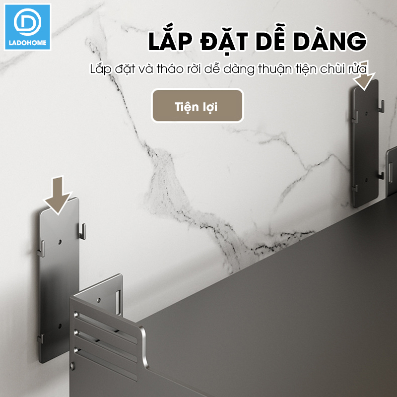 Kệ lò vi sóng, kệ gia vị kệ nhà bếp treo tường SQ-6188 thép carbon không rỉ