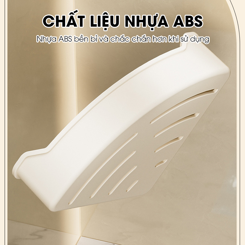 Kệ góc tường treo nhà tắm nhà bêp LD-6101, nhựa ABS siêu cứng cáp và bền bỉ