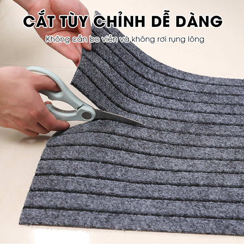 Thảm lót sàn chùi chân 50x80cm chống trượt hút nước hút dầu có rảnh chìm giúp giữ hạt bụi