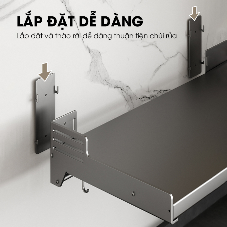 Kệ lò vi sóng, kệ gia vị kệ nhà bếp treo tường SQ-6188 thép carbon không rỉ