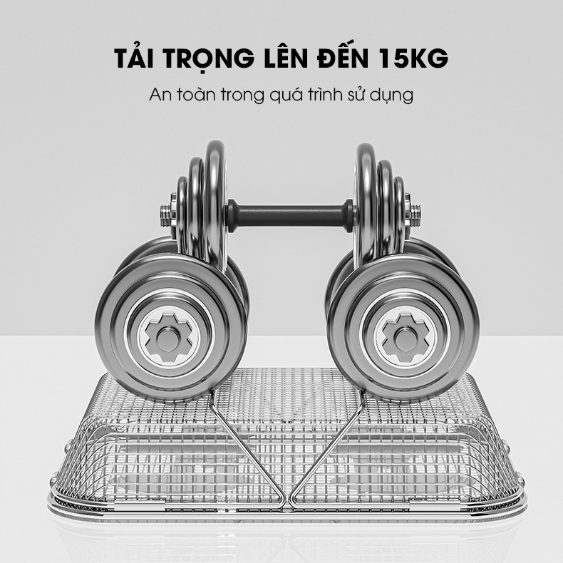 Rổ Inox treo bồn rửa chén, khay úp chén, khay rửa rau có thể điều chỉnh kích thước LD-2448