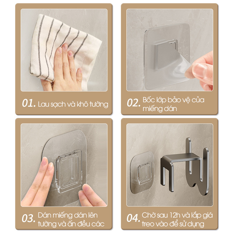 Giá để giày dép dán tường, móc treo giày dép trong nhà tắm RX13 Nhôm anod không rỉ