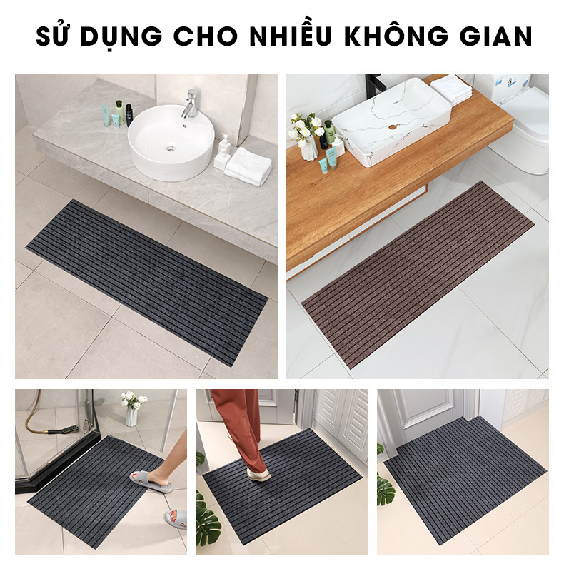 Thảm lót sàn chùi chân 50x80cm chống trượt hút nước hút dầu có rảnh chìm giúp giữ hạt bụi