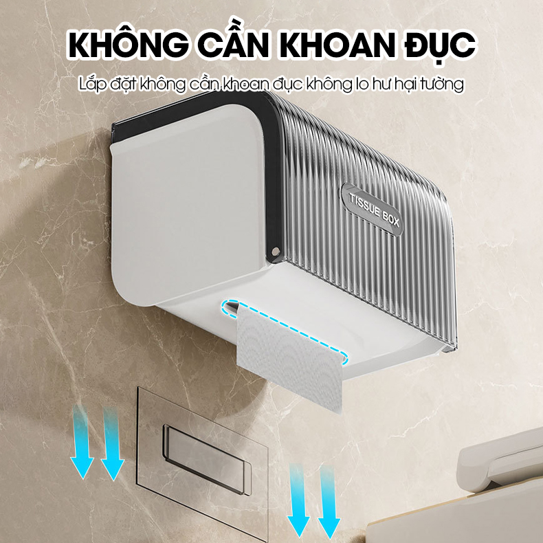 Hộp đựng giấy vệ sinh toilet W8286 nhựa ABS chống ố màu, có trục xoay dễ sử dụng