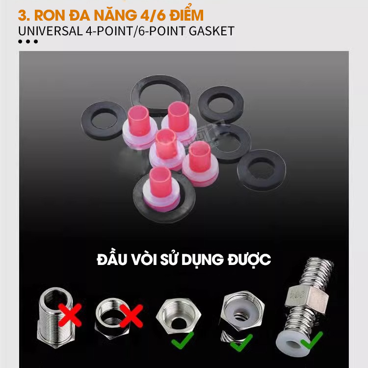 Bộ dụng cụ sửa chữa và thay thế ron gioăng cho vòi nước nhà bếp nhà tắm, thiết bị vệ sinh