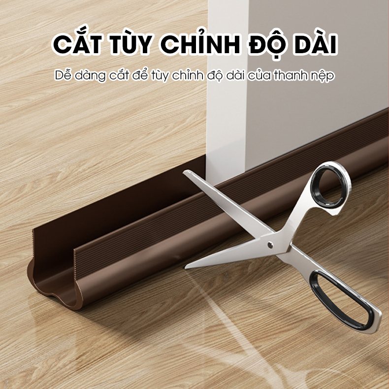 Thanh chèn chân cửa ngăn gió bụi côn trùng nhựa PVC D1949, dùng được cho cửa mở quay có độ dày 3-5cm, khe hở không quá 2cm