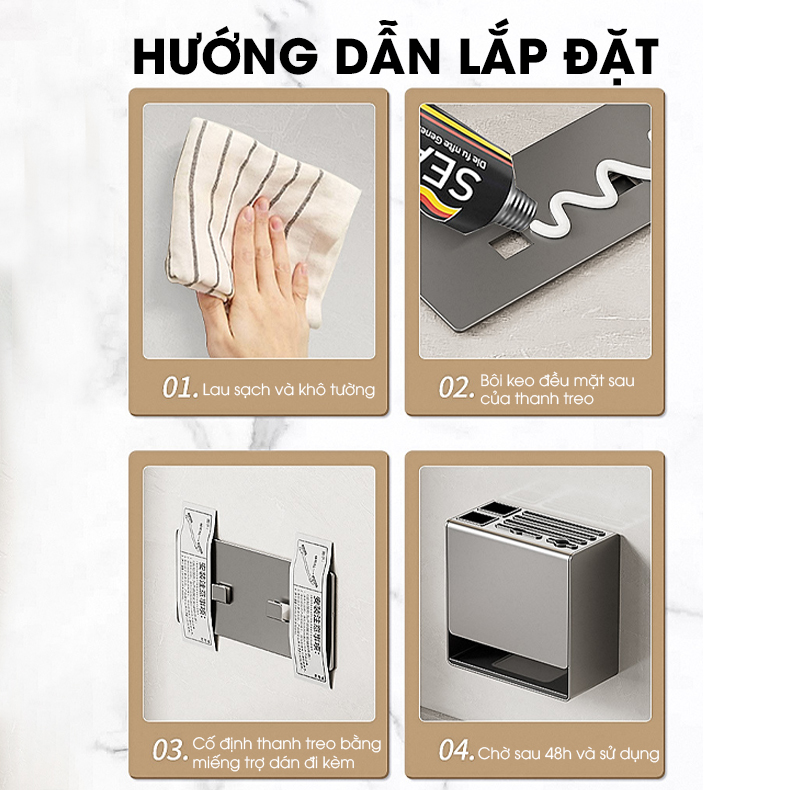 Kệ treo dao muỗng đũa thớt đa năng SQ-6545