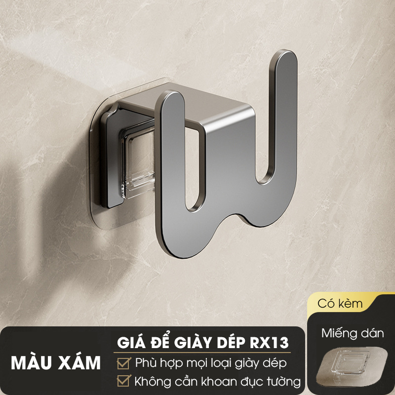 Giá để giày dép dán tường, móc treo giày dép trong nhà tắm RX13 Nhôm anod không rỉ