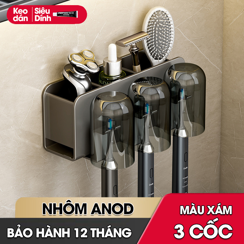 Kệ treo bàn chải và kem đánh răng có kèm cốc và dụng cụ nhã kem tự động LH-5478C
