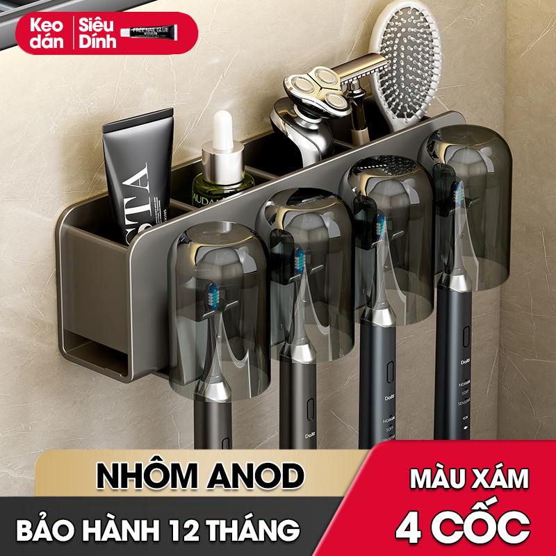 Kệ treo bàn chải và kem đánh răng có kèm cốc và dụng cụ nhã kem tự động LH-5478C