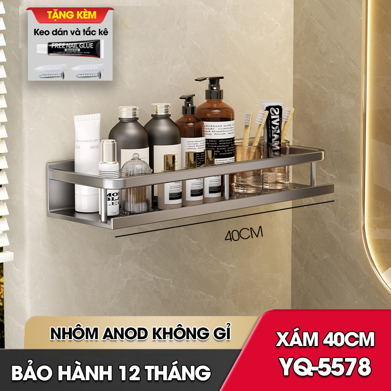 Kệ nhà tắm nhà bếp dán tường YQ-5578 Nhôm Anod không rỉ