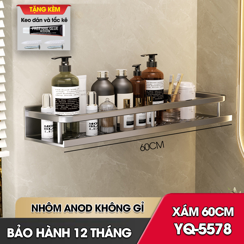 Kệ nhà tắm nhà bếp dán tường YQ-5578 Nhôm Anod không rỉ