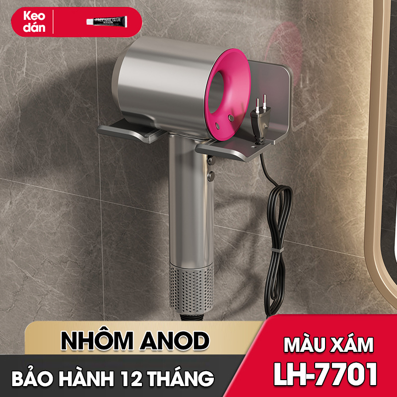 Giá treo máy xáy tóc dán tường LH-7701 nhôm anod không rỉ