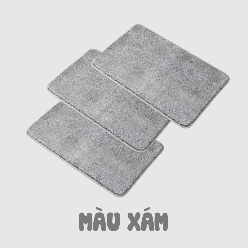 COMBO 3 Thảm chùi chân lâu chân lông cashmere nhân tạo